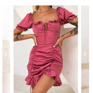 NWT! Selfie Leslie La Quinta Lace-up Bust Dress
